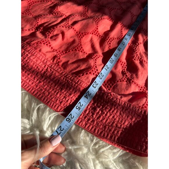 Mini Boden Girls Eyelet Circle Tunic Dress Cap Sleeve Coral Berry Red Size 7-8Y - Picture 10 of 11